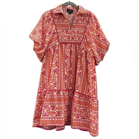 GiGiO Women's Paisley Multi Color Mini Swing Dress Size Small - Picture 5 of 9